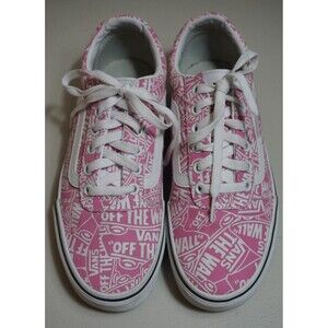 Vans Classic Old Skool Spell Out Sneakers Size 8 Pink Womens